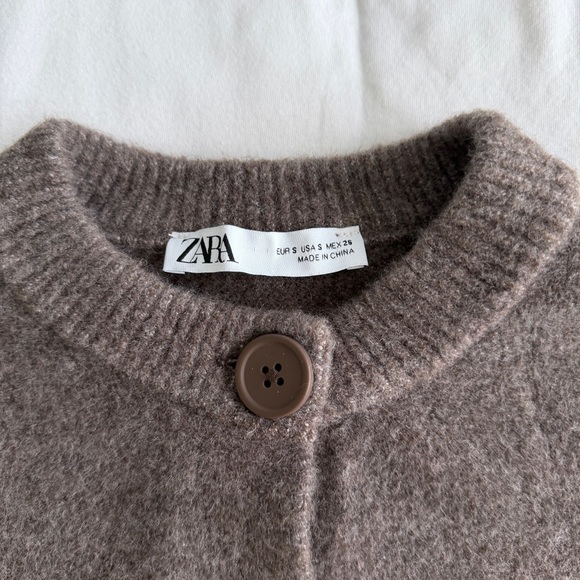 Zara Chocolate Brown Button-Up Cardigan - Picture 2 of 4